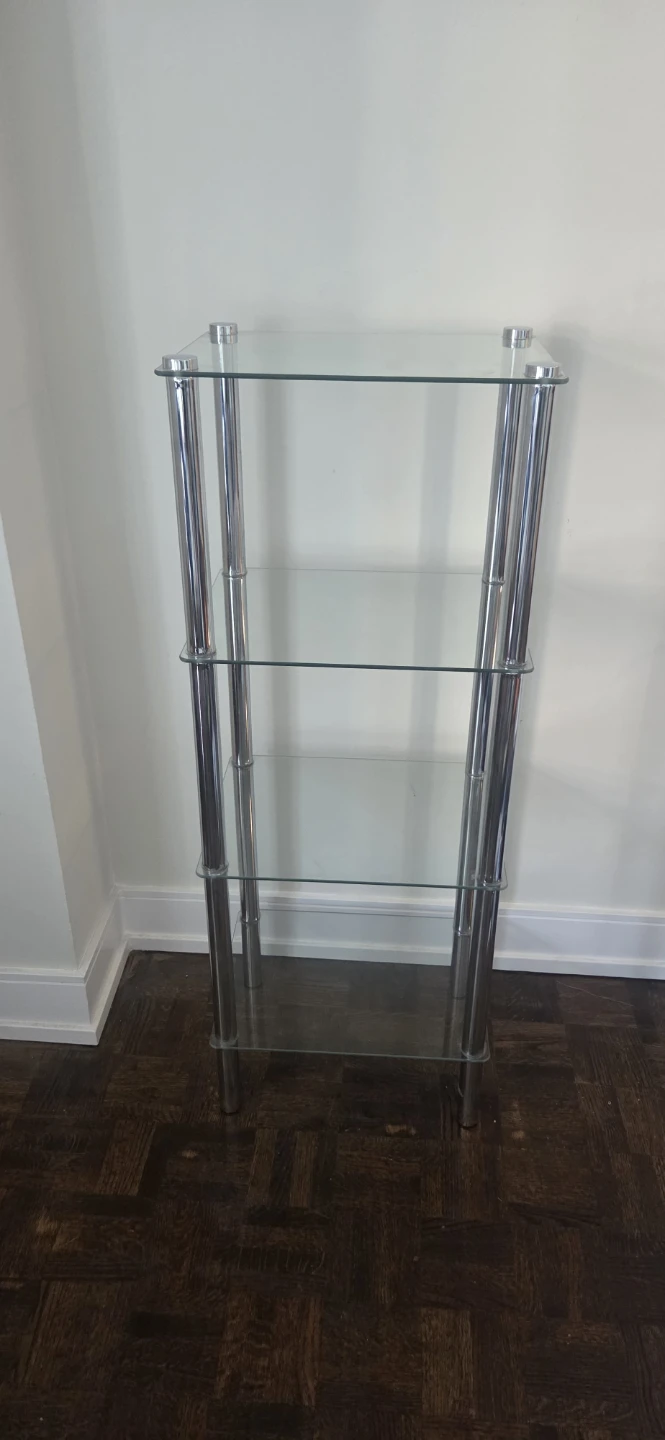 Glass and Chrome 4 Shelf Display Unit - photo 3
