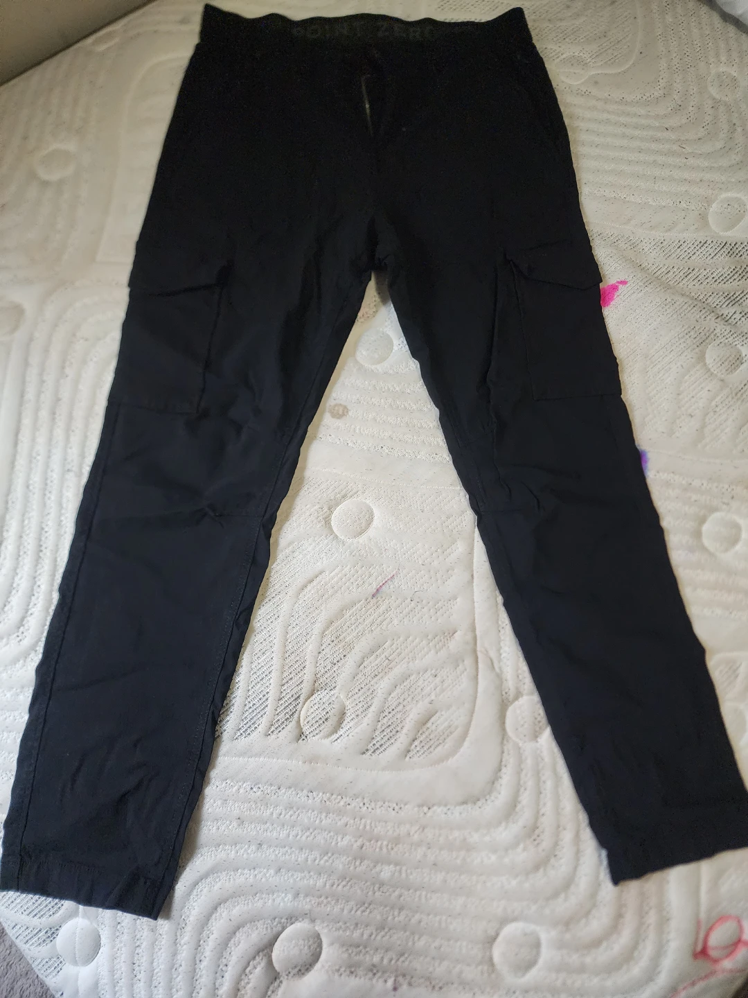 Point Zero Black Cargo Pants Size 34x32 slim fit