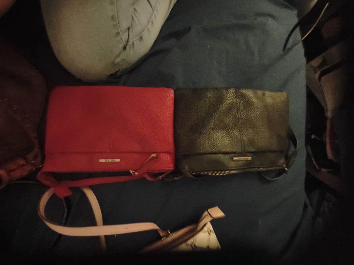 Two Roots  Faux Leather Crossbody Bags - Red and Black