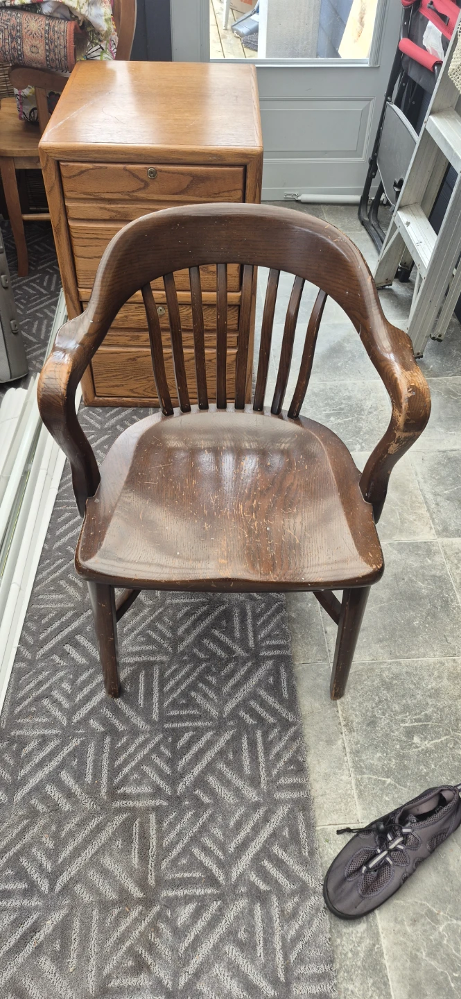 Vintage Wooden Desk Chair - photo 2