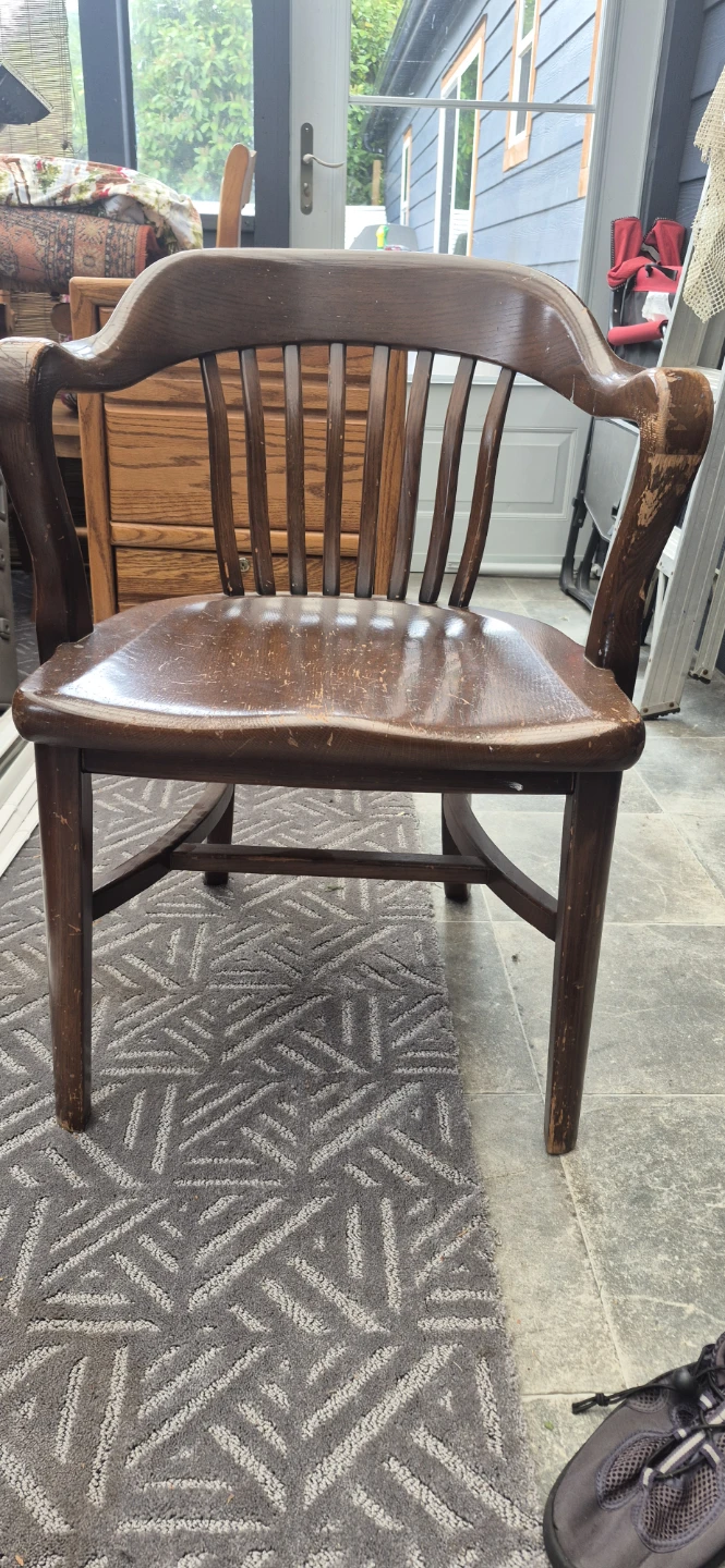 Vintage Wooden Desk Chair - photo 3