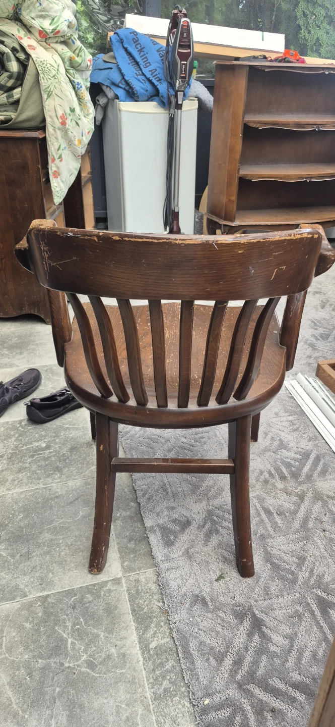 Vintage Wooden Desk Chair - photo 4