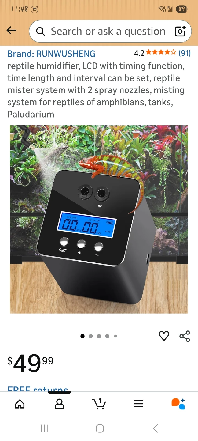 Reptile Humidifier Misting System