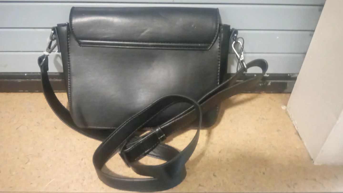 Black Faux Leather Crossbody Bag - photo 2