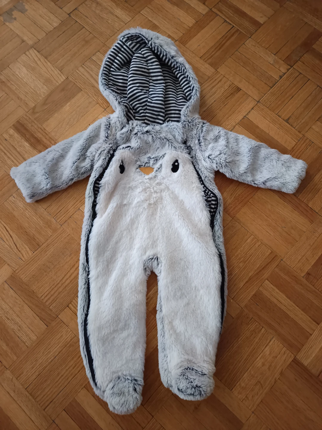 3-mo Baby Penguin Fleece Bunting Suit