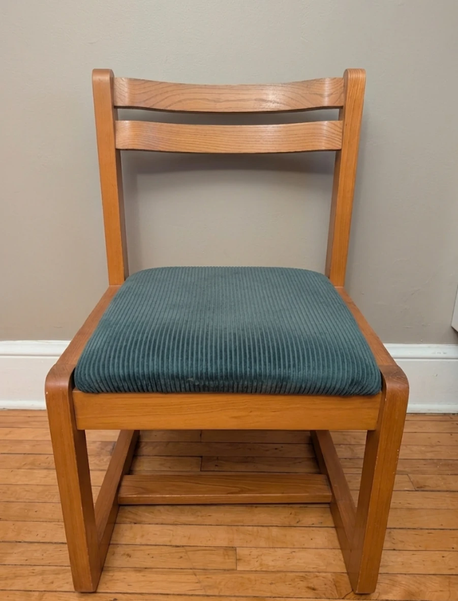 Wooden Chair with Corduroy Seat