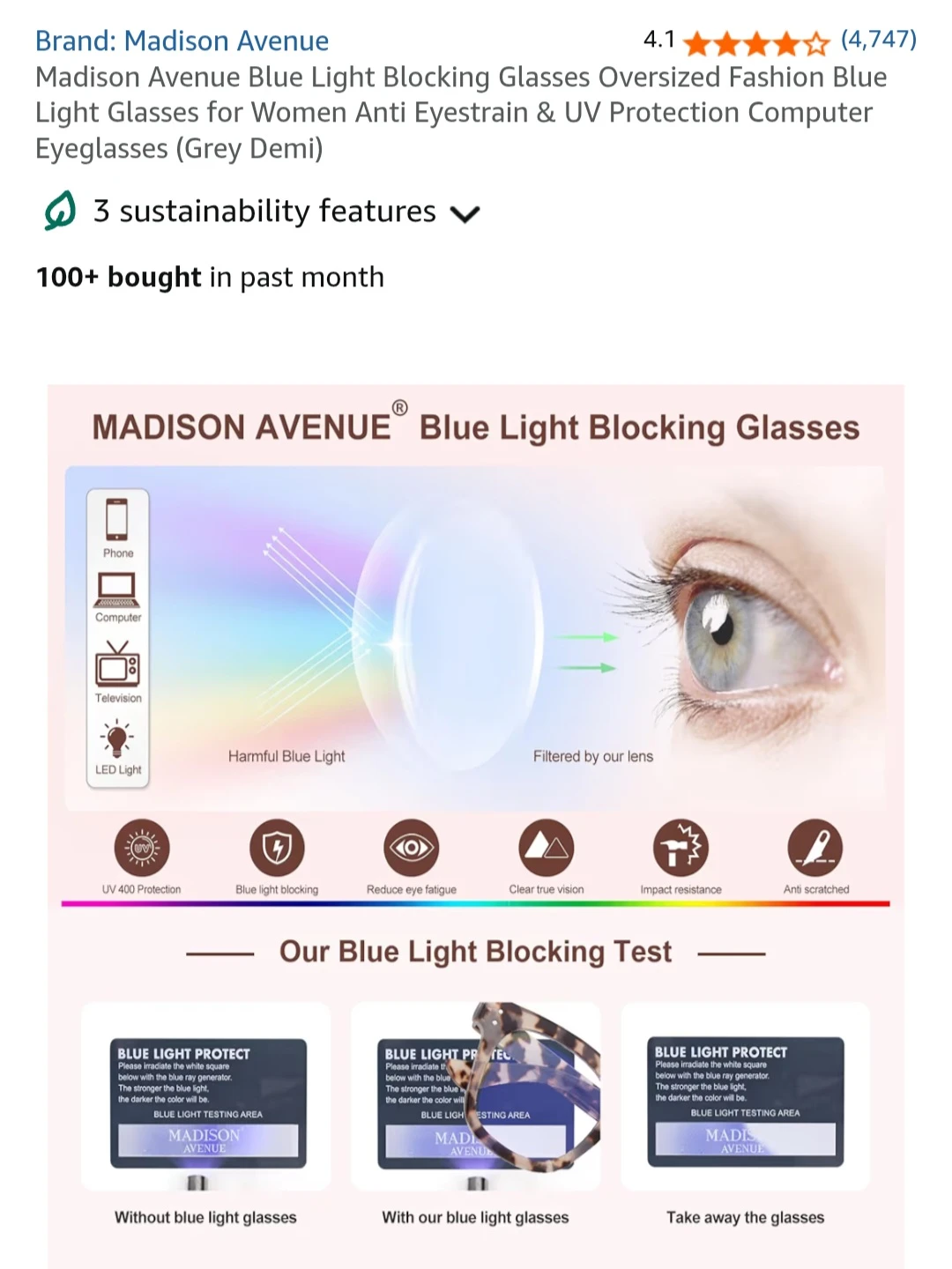 Madison Avenue Blue Light Blocking Glasses - photo 5