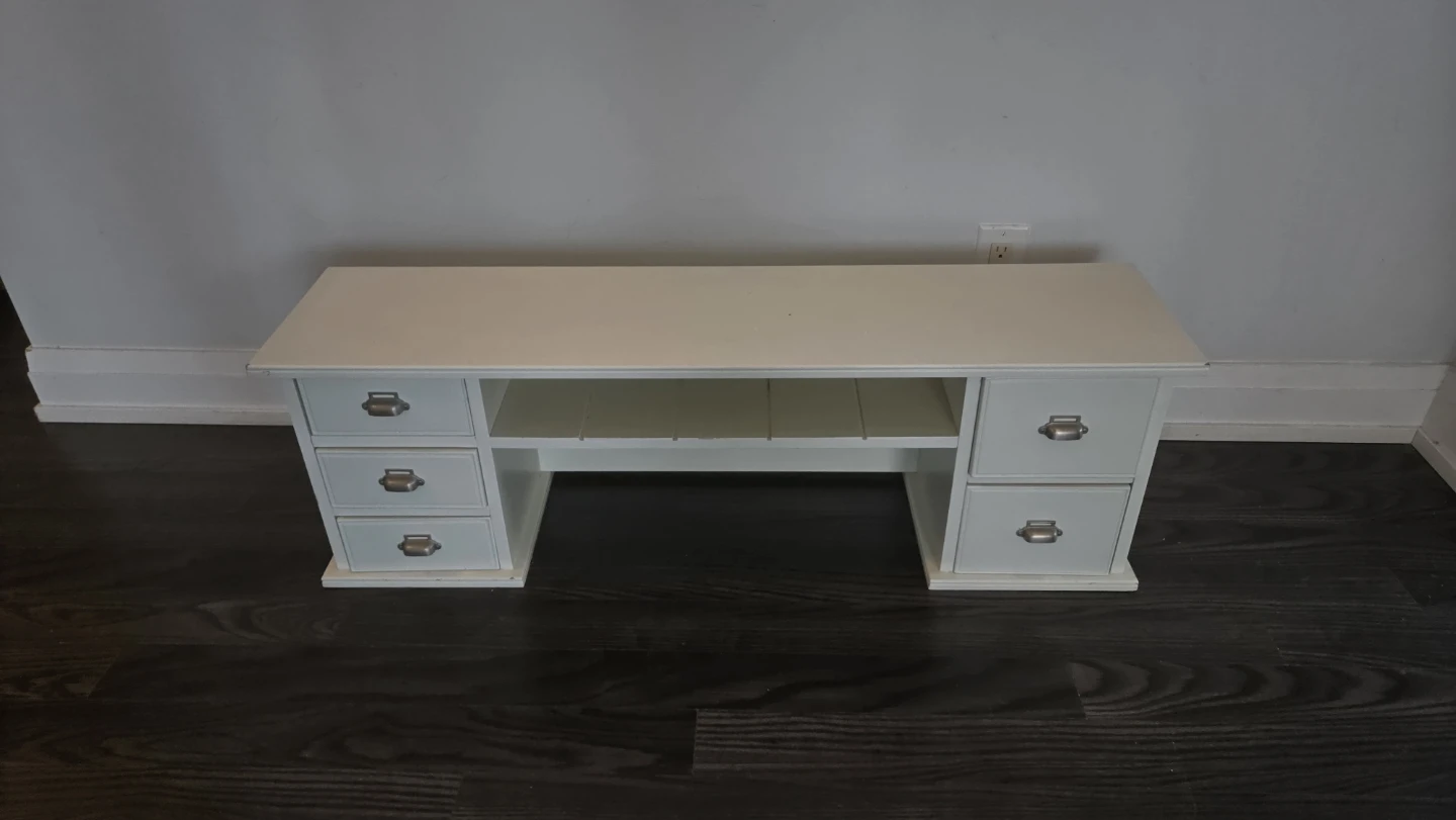 White Desk with Drawers and Shelf - photo 4