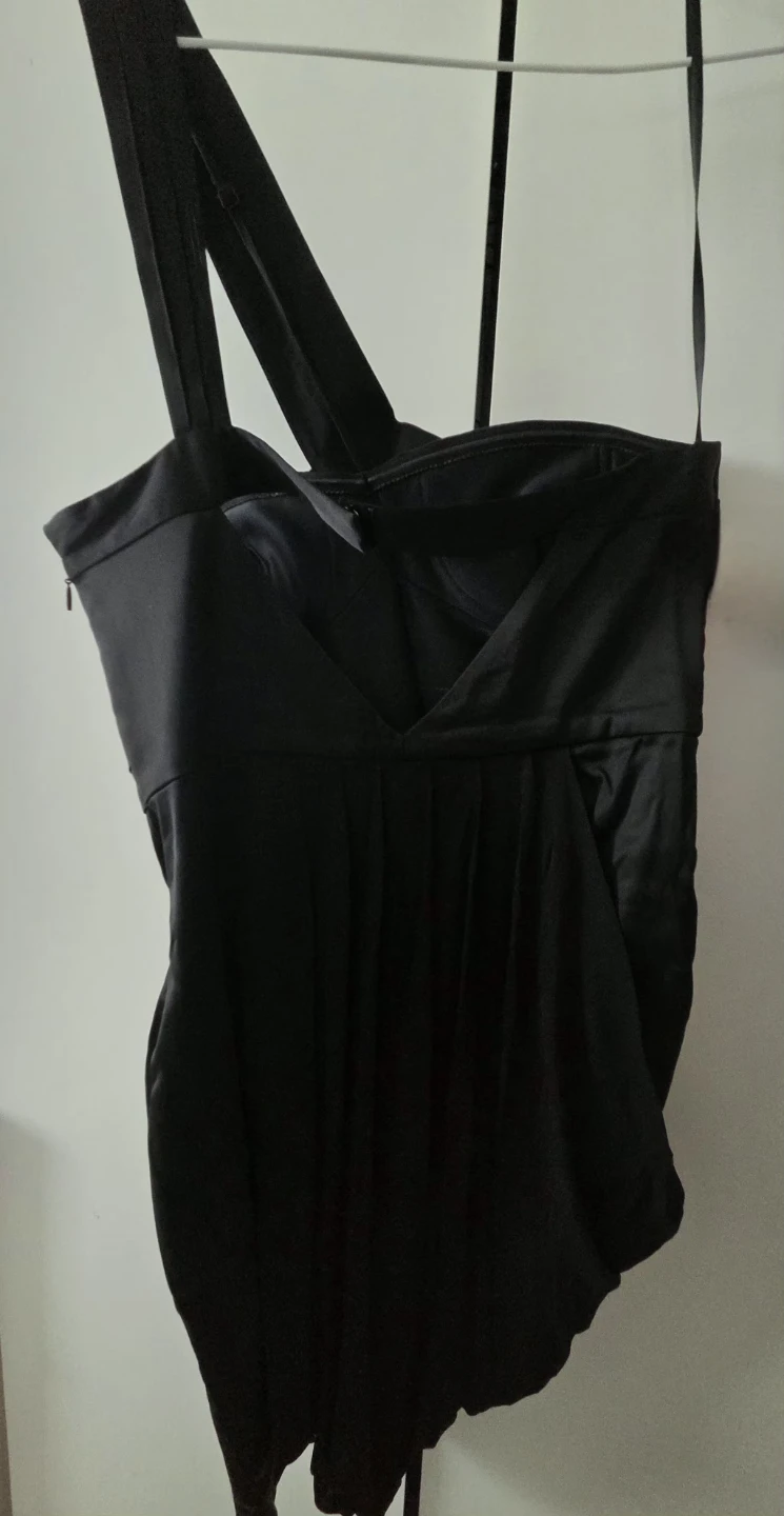 BCBGMaxAzria Black Asymmetrical Strap Dress Size L - photo 5