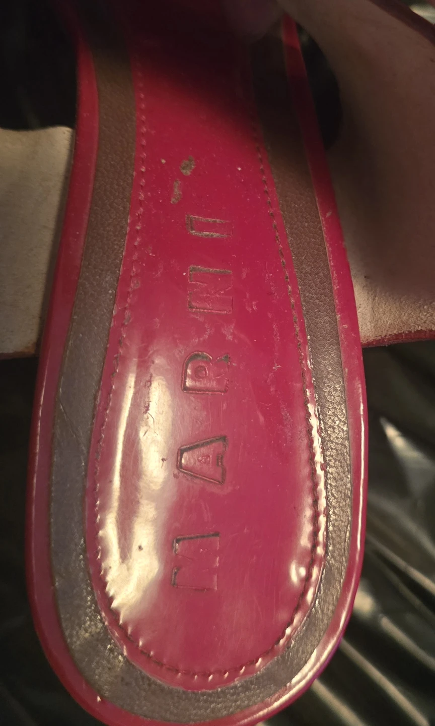 Marni Red Patent Leather Heels with Silver Buckle - photo 2