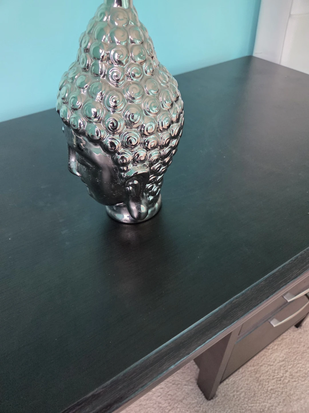 Silver Buddha Head Figurine - photo 2