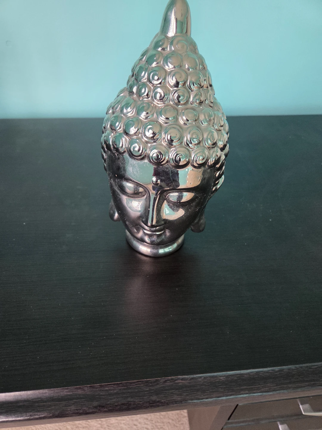 Silver Buddha Head Figurine - photo 3