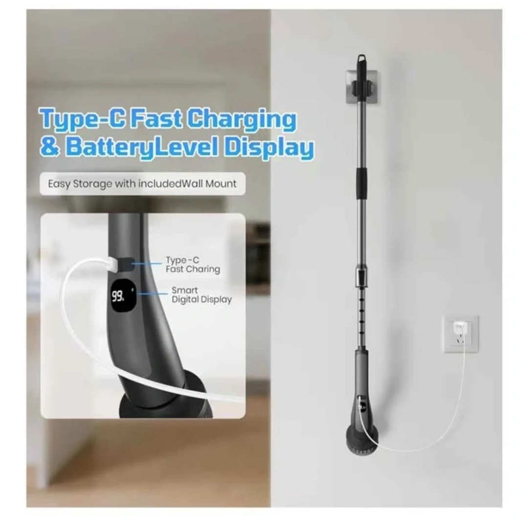 Waterproof Electric Spin Scrubber with Handle - photo 5