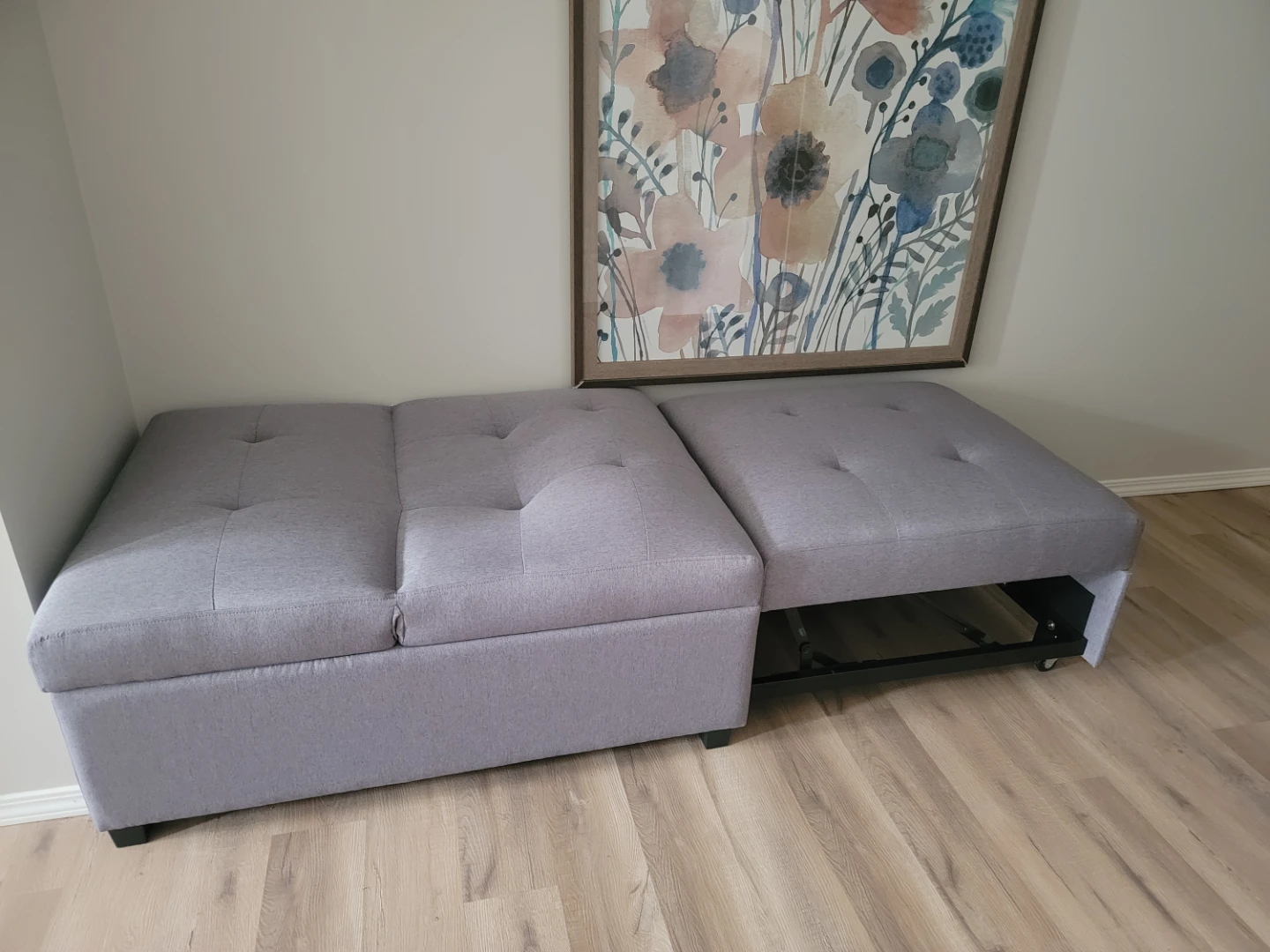 Convertible Pull-Out Guest Bed/ Sleeper Bench - Grey - photo 3