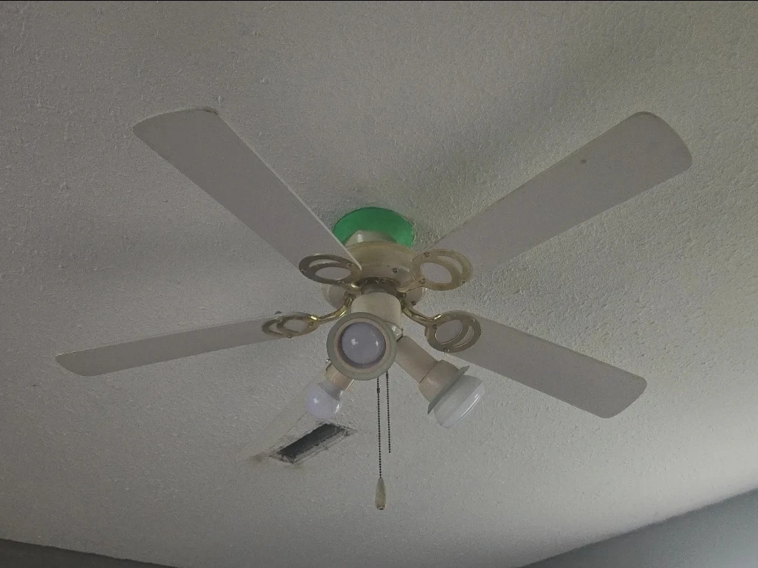 Brass Finish Flush Mount Ceiling Light and Matching fan - photo 4