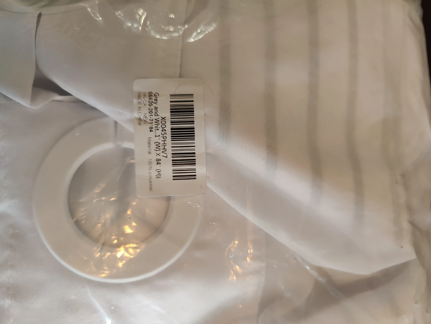Grey and White Striped Curtains - 1 W x 84 L - photo 2