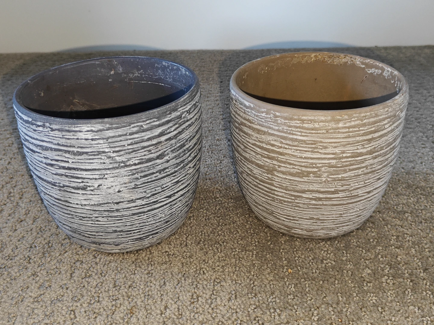 5" Rustic Plant Pot Ceramic Planters - Textured - Set of 2