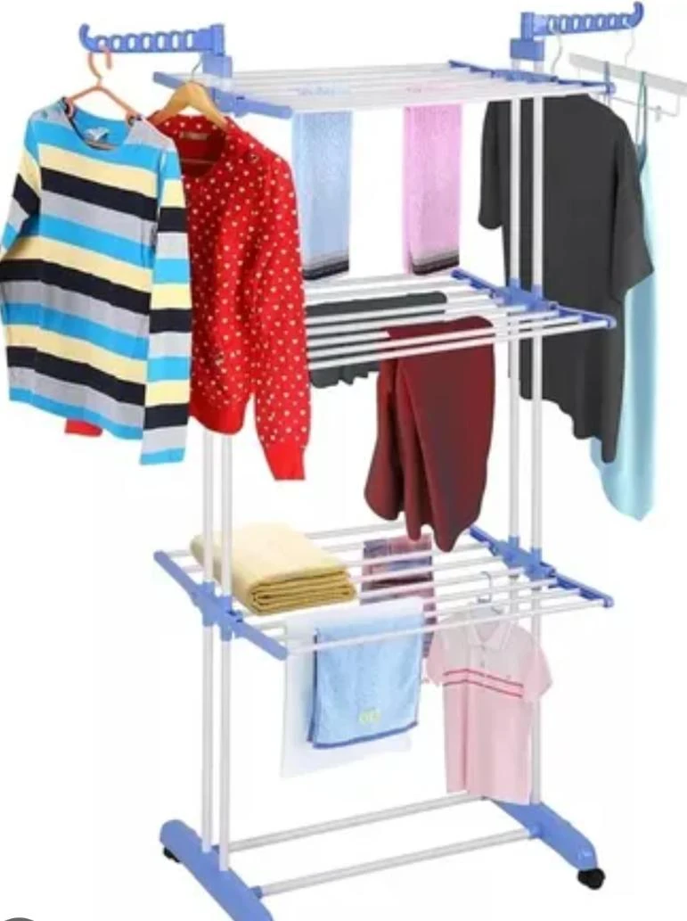 3-Tier Rolling Laundry Drying Rack with Wheels - photo 2