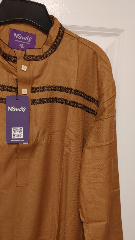 NSVely Men's Kameez Brown XXL New - photo 2