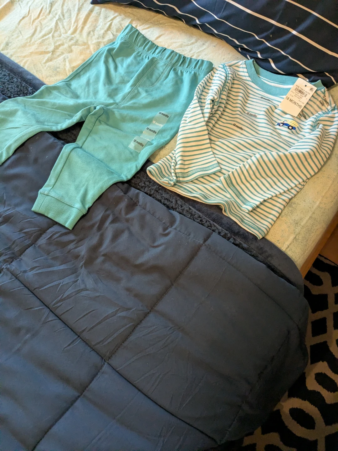 Baby Boys Pant Set Sea Crest Striped Truck