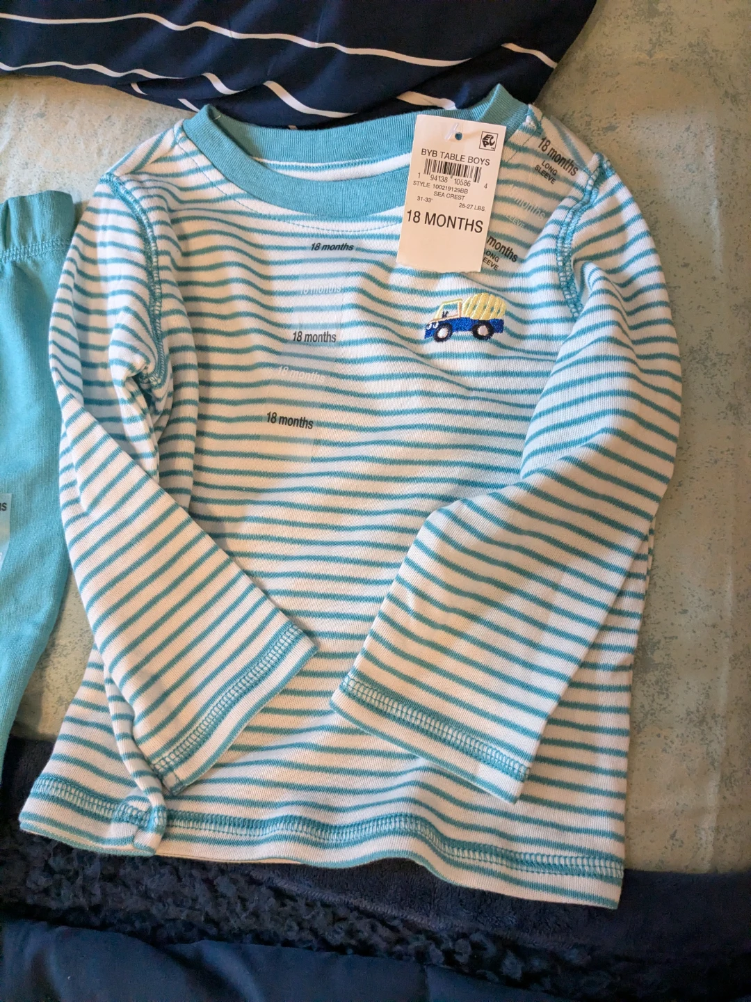 Baby Boys Pant Set Sea Crest Striped Truck - photo 2