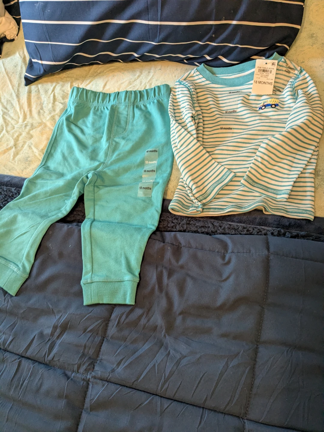 Baby Boys Pant Set Sea Crest Striped Truck - photo 5