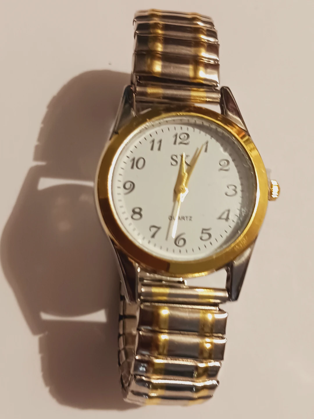 New !! SK Quartz Watch - Two-Tone Metal Expansion Band - photo 2