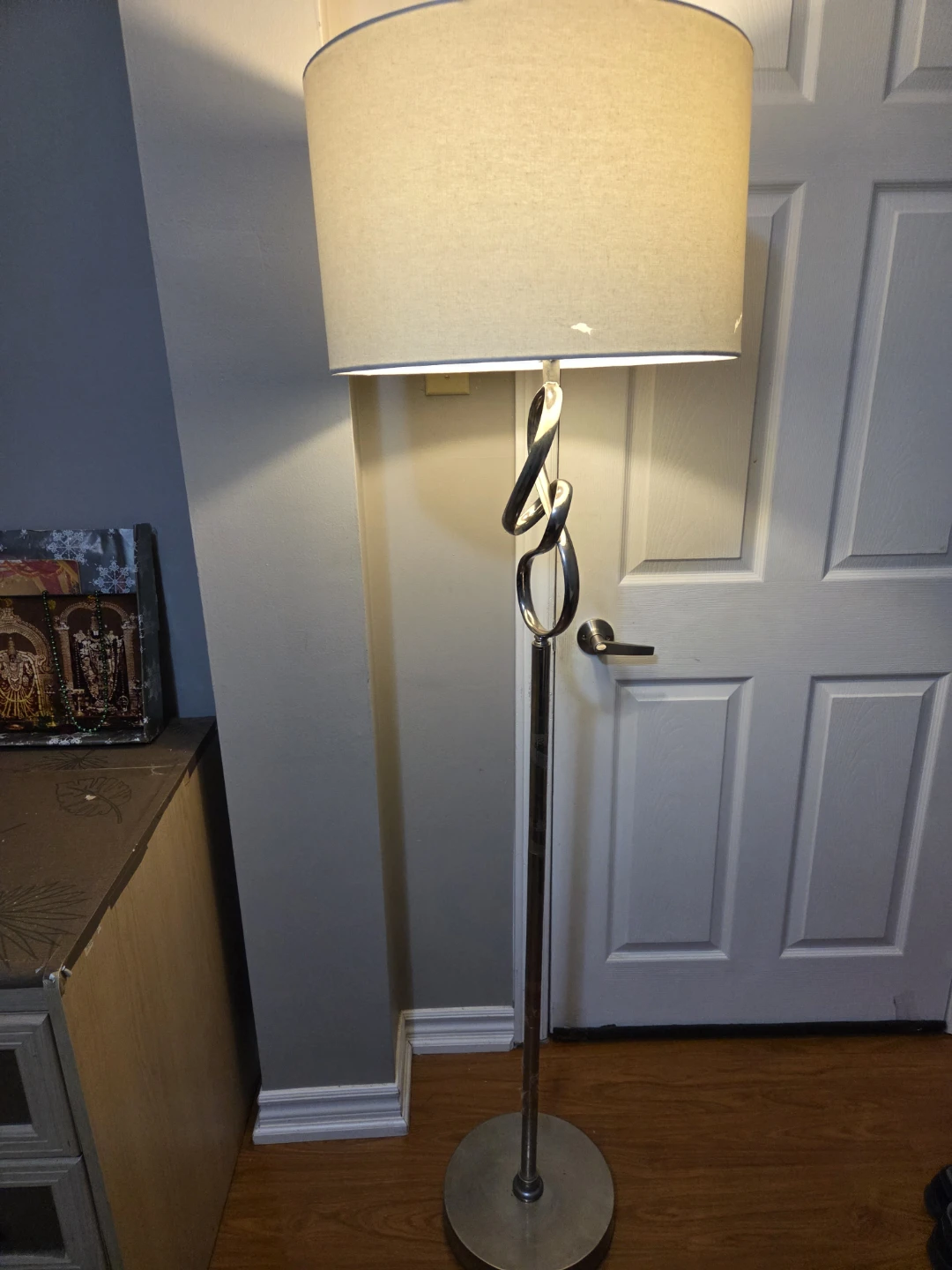 Floor Lamp with Drum Shade - move out sale