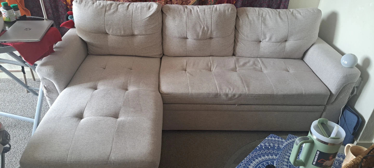 Sectional Couch with Chaise - Beige