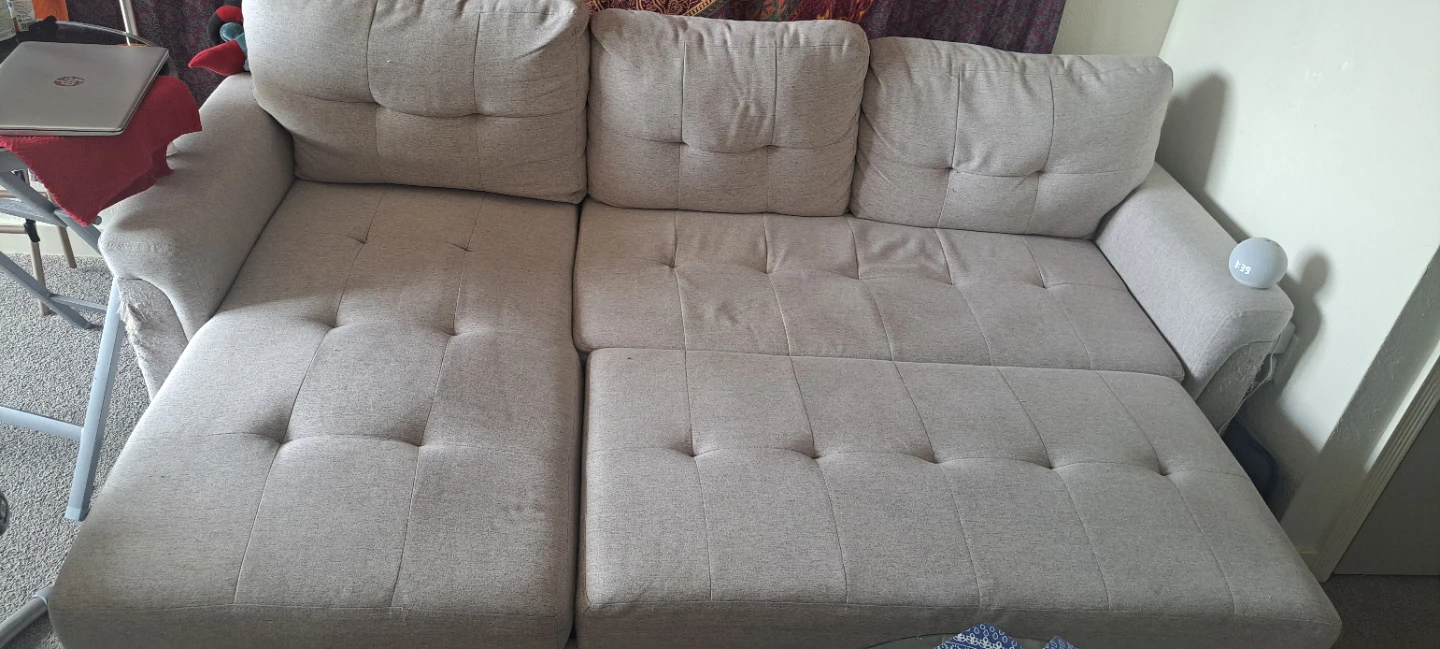Sectional Couch with Chaise - Beige - photo 3