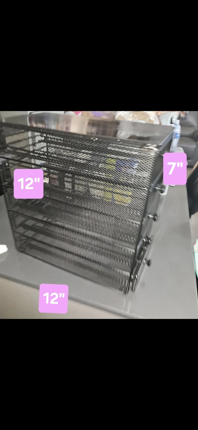 Black Mesh 3-Tier Desk Organizer with Drawers