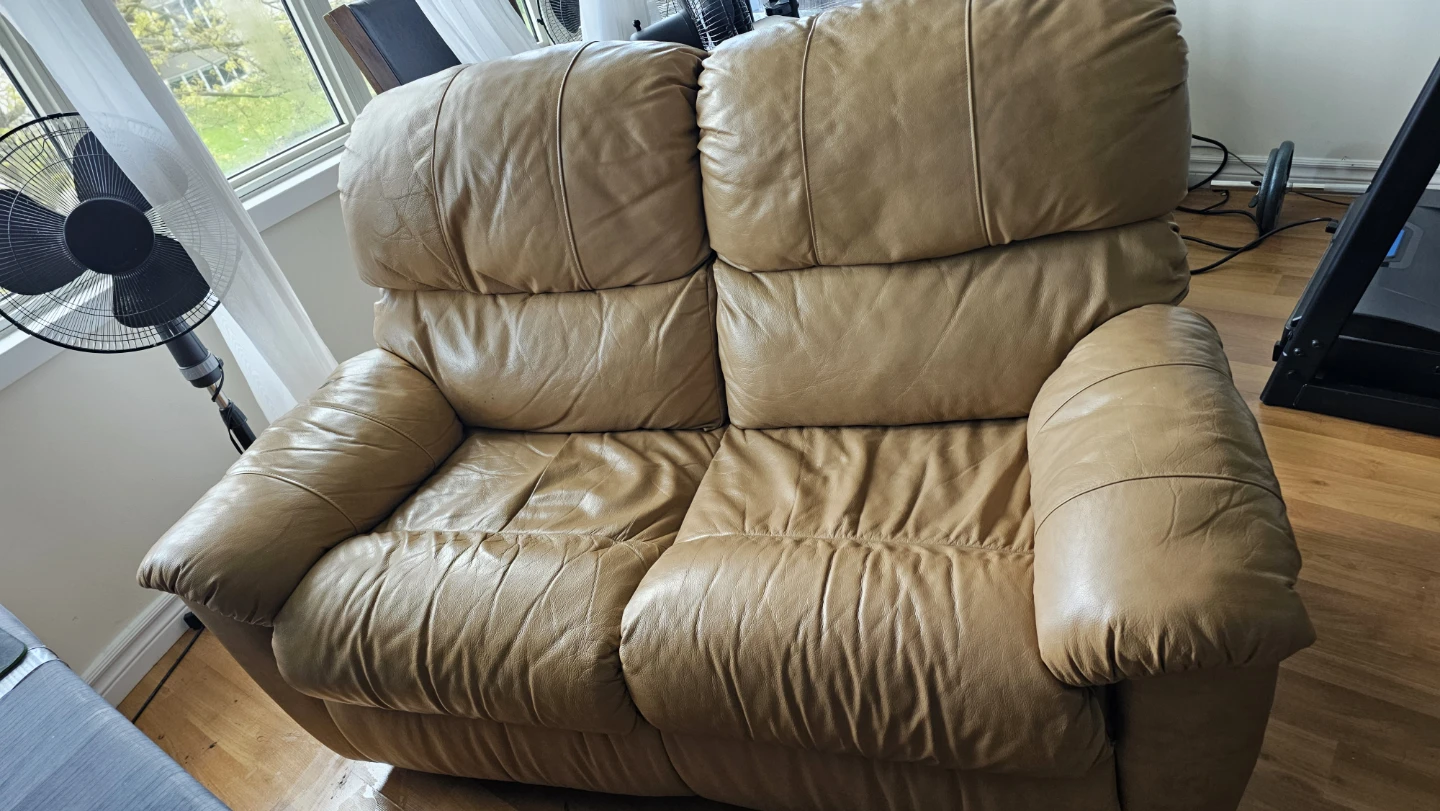 Brown Leather Loveseat