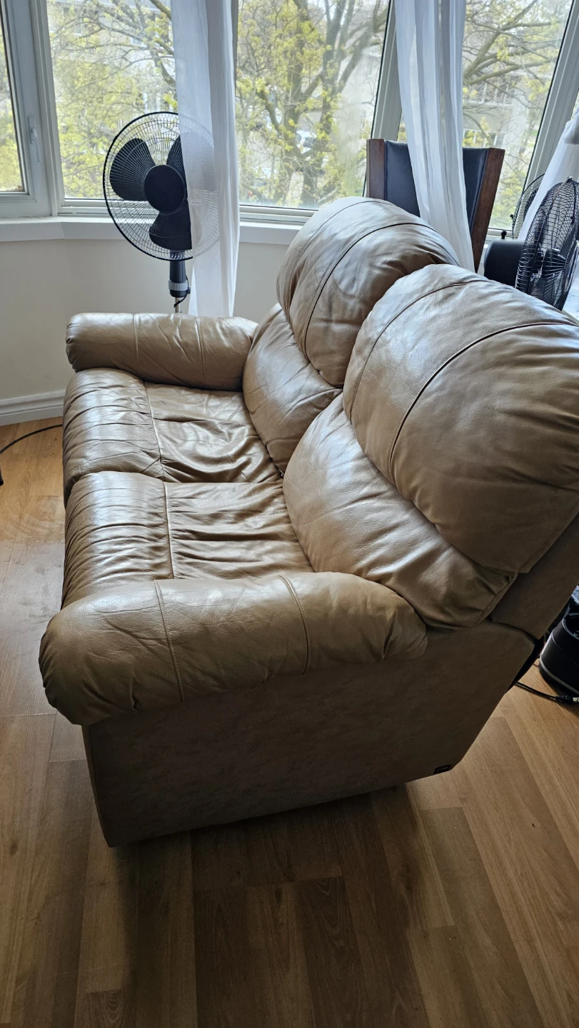 Brown Leather Loveseat - photo 2