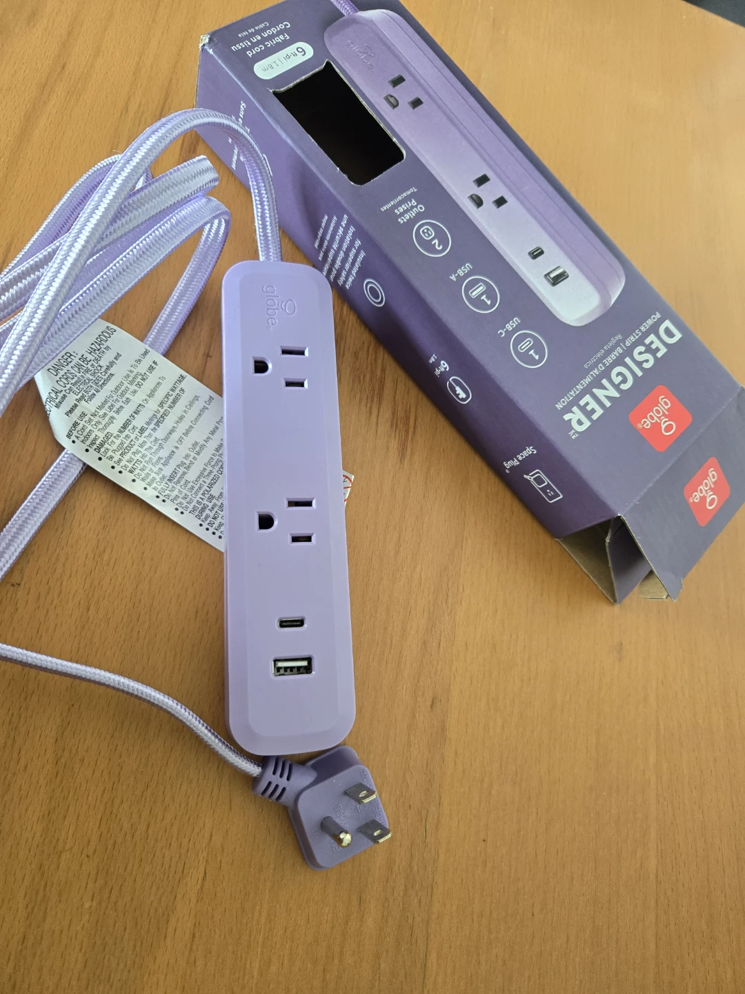 Globe Electric Designer Power Strip with USB-A and USB-C Ports - photo 2