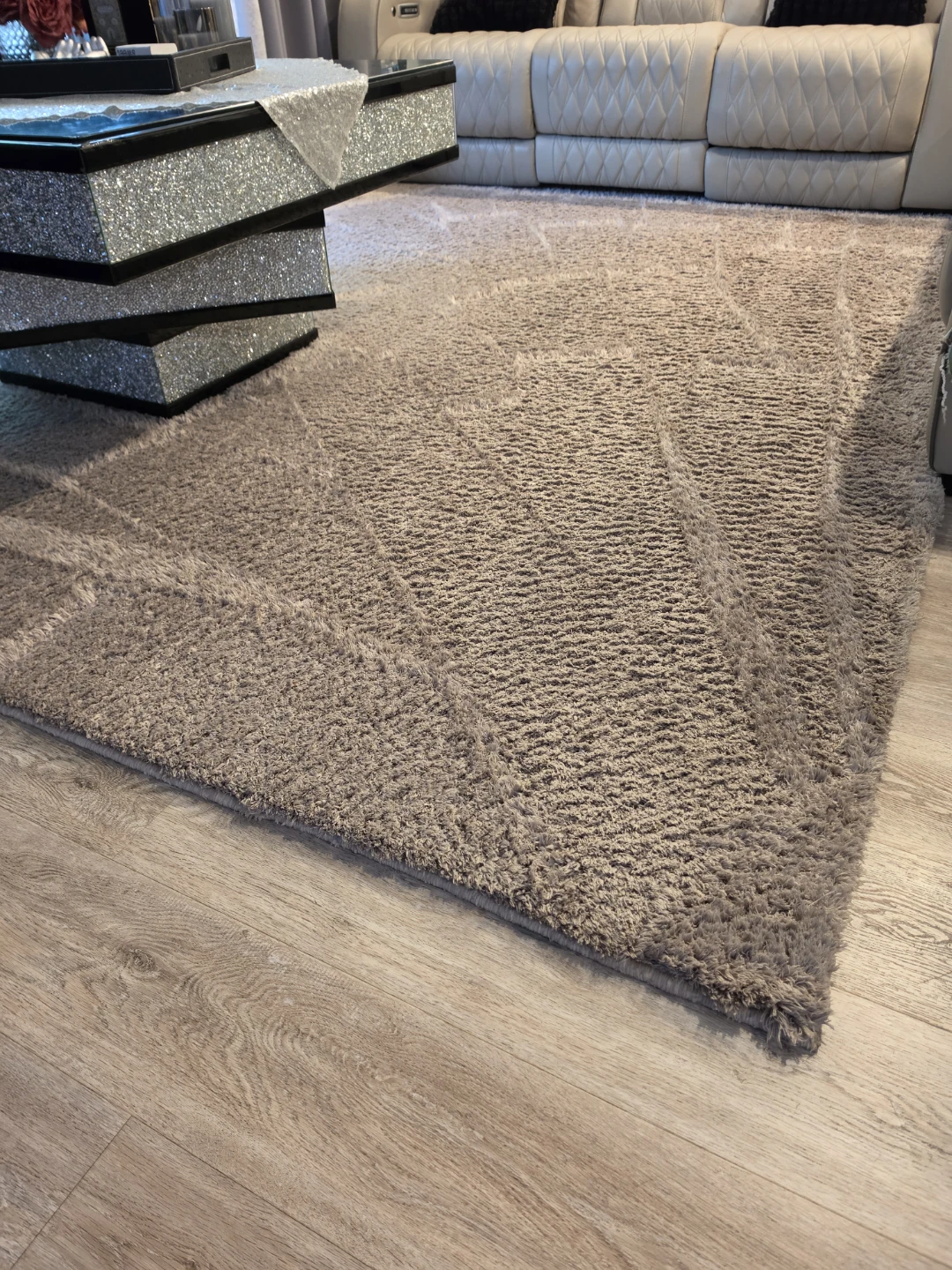7x10 grey fur shaggy area rug - photo 2