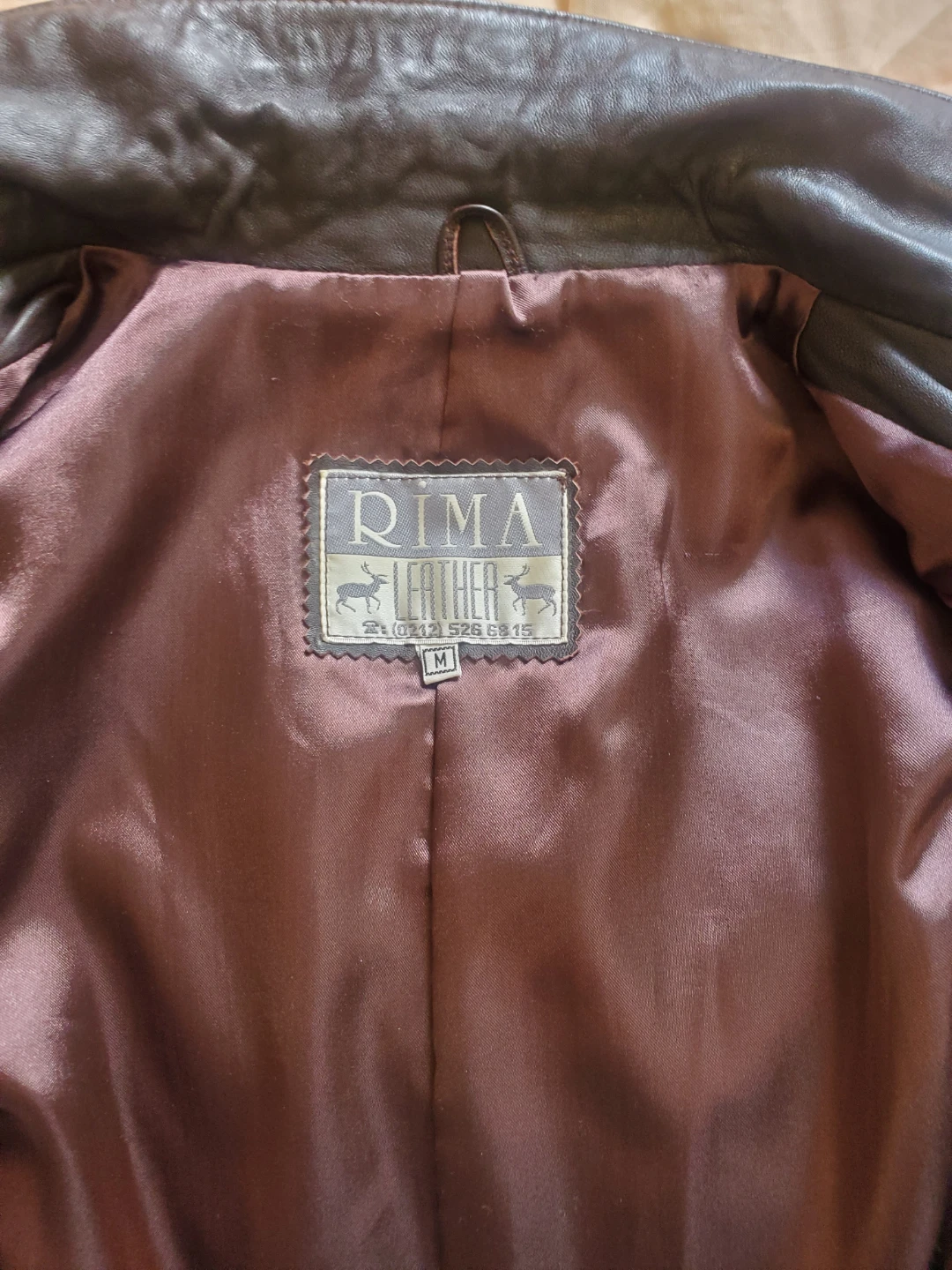 RIMA Leather Jacket - Brown, Size M - photo 4