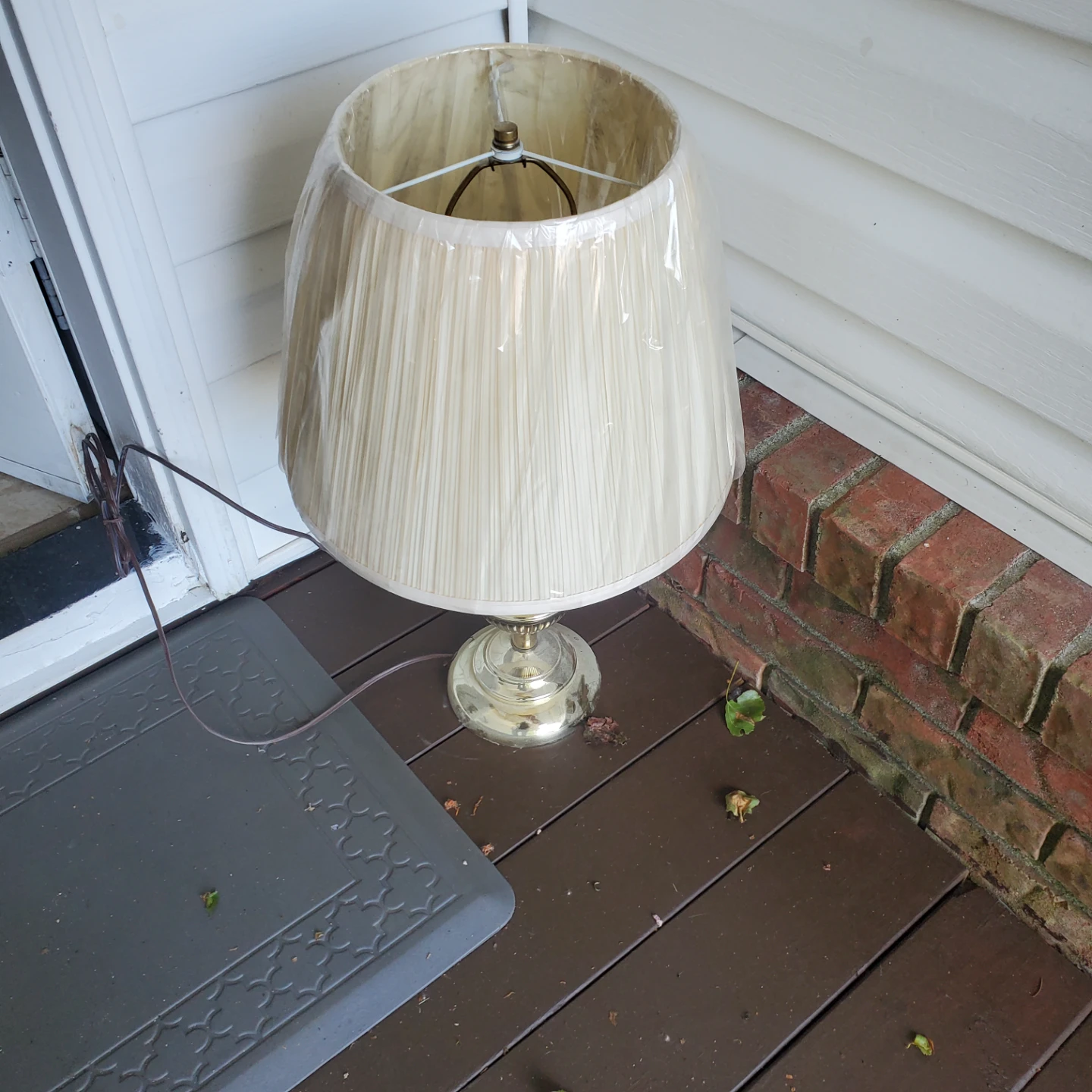 Table Lamp with Beige Shade