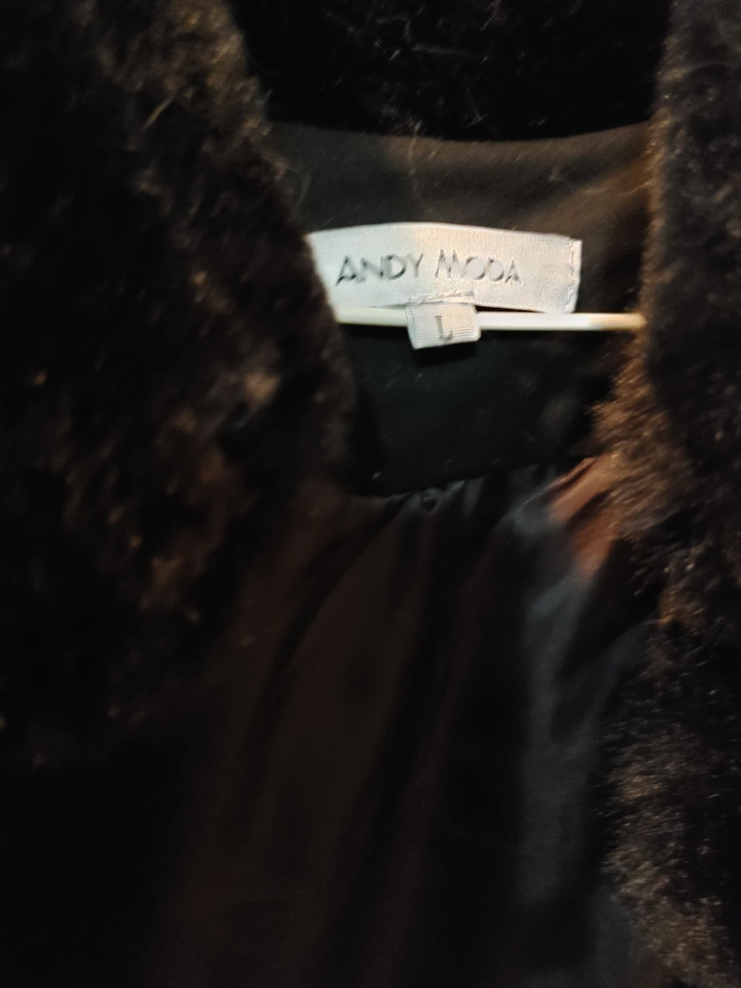 ANDY MODA Black Faux Fur Vest - Size L - photo 2