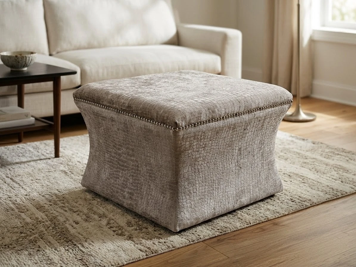 Beautiful Square Upholstered Ottoman - 24"x24" Top, 18" High