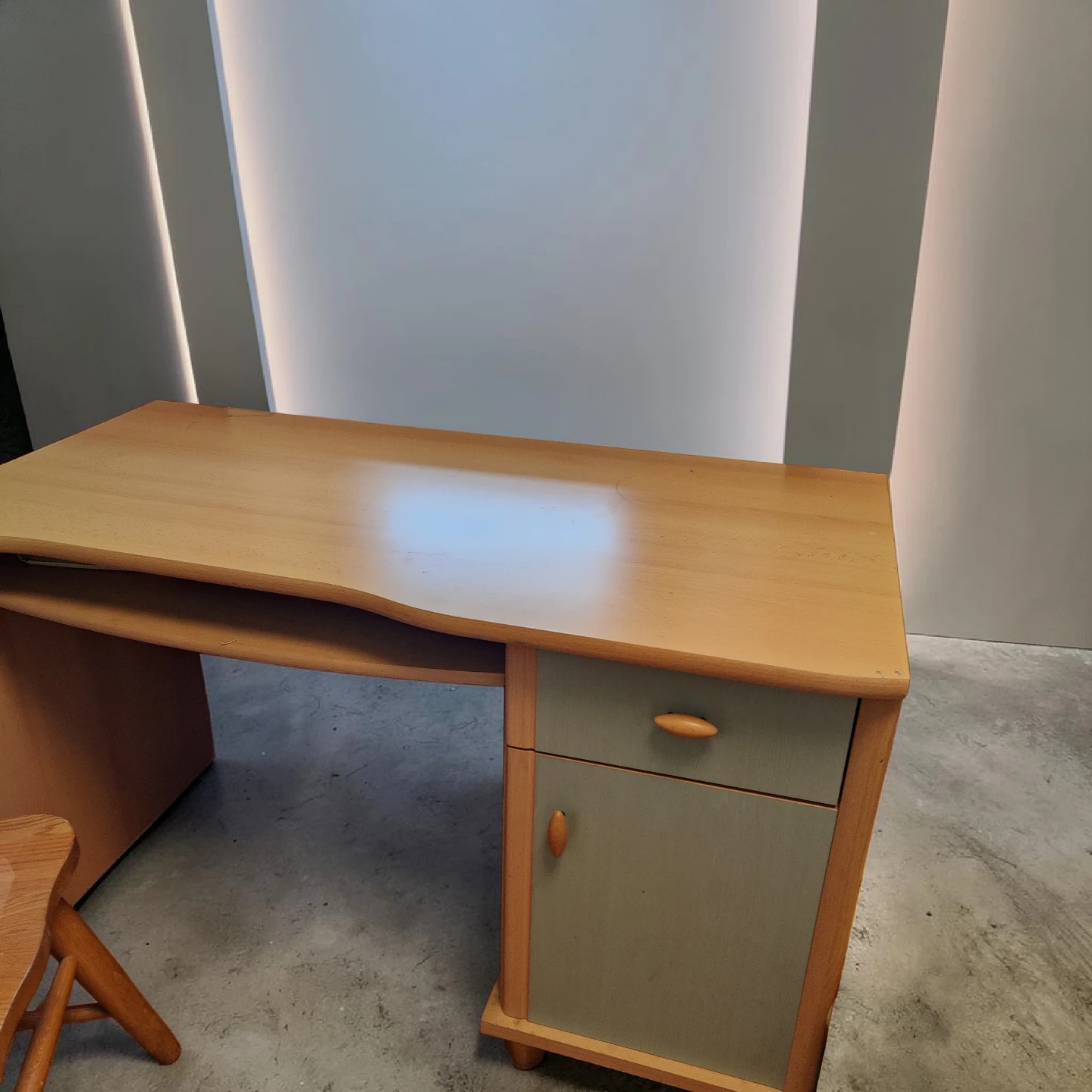 Light Wood Desk with Storage