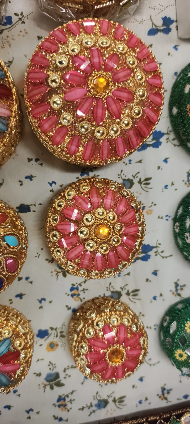 Jewelled Round Decorative Boxes