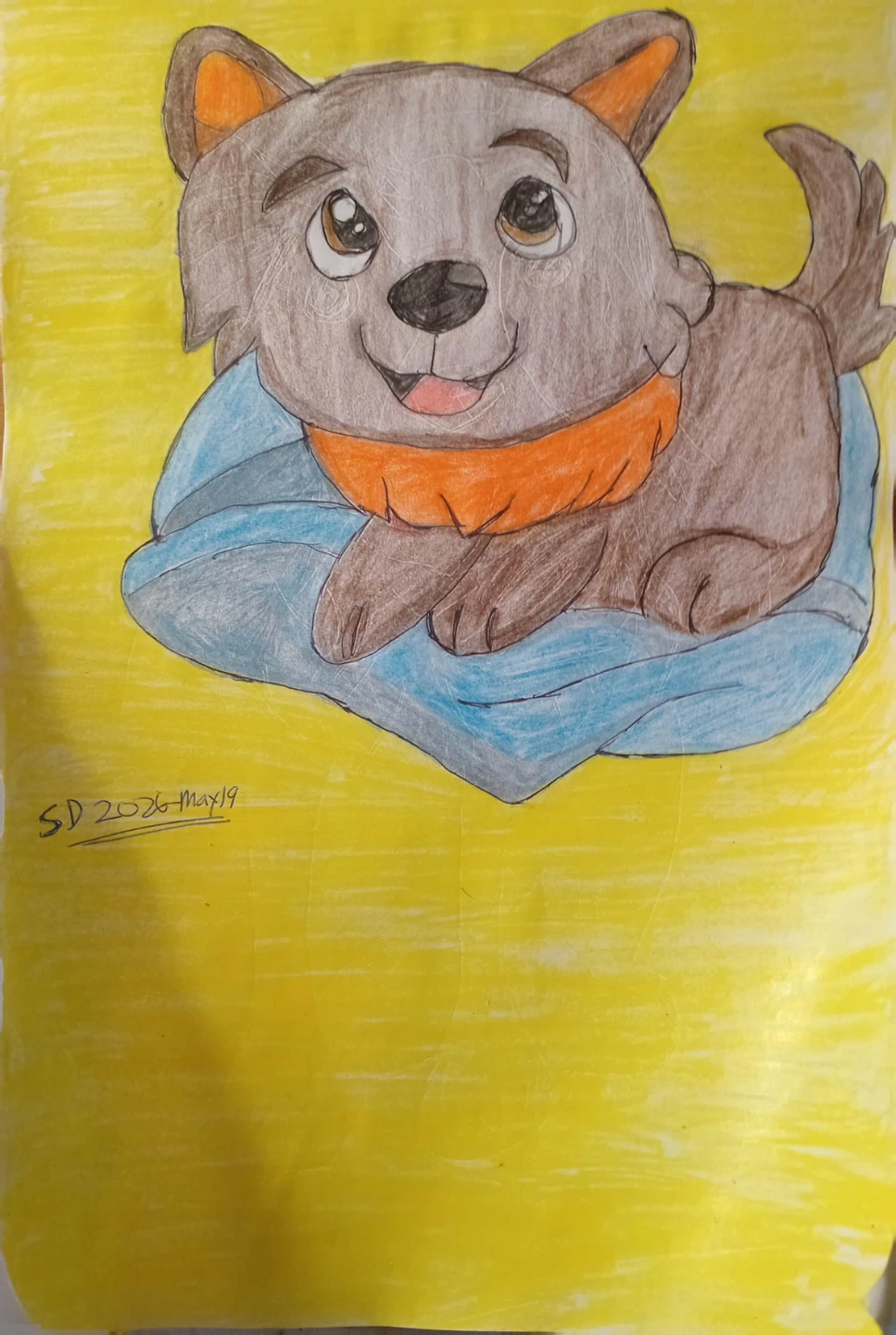 Yellow Background Puppy by Custom artist Sherwin - photo 3