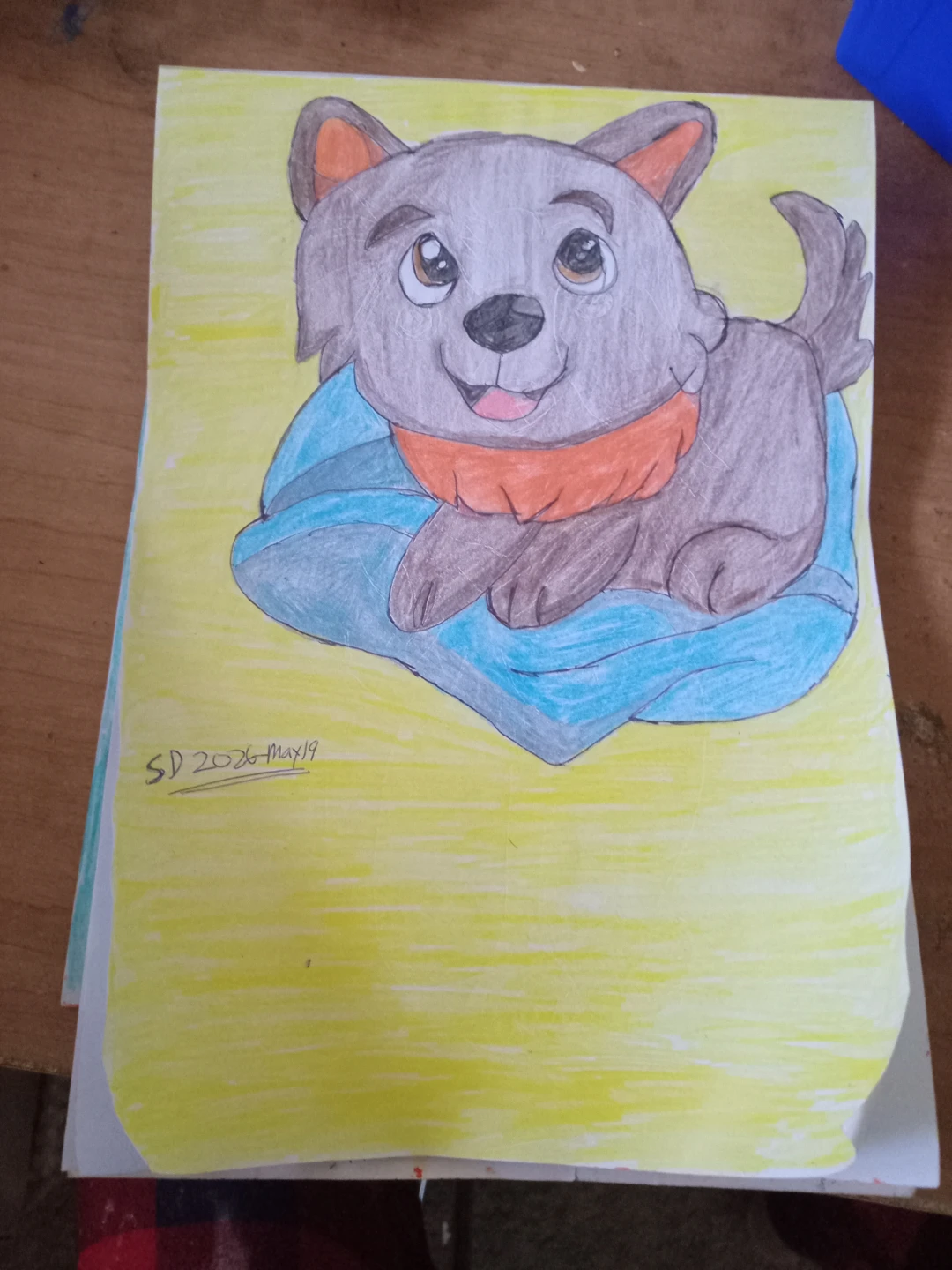 Yellow Background Puppy by Custom artist Sherwin - photo 4