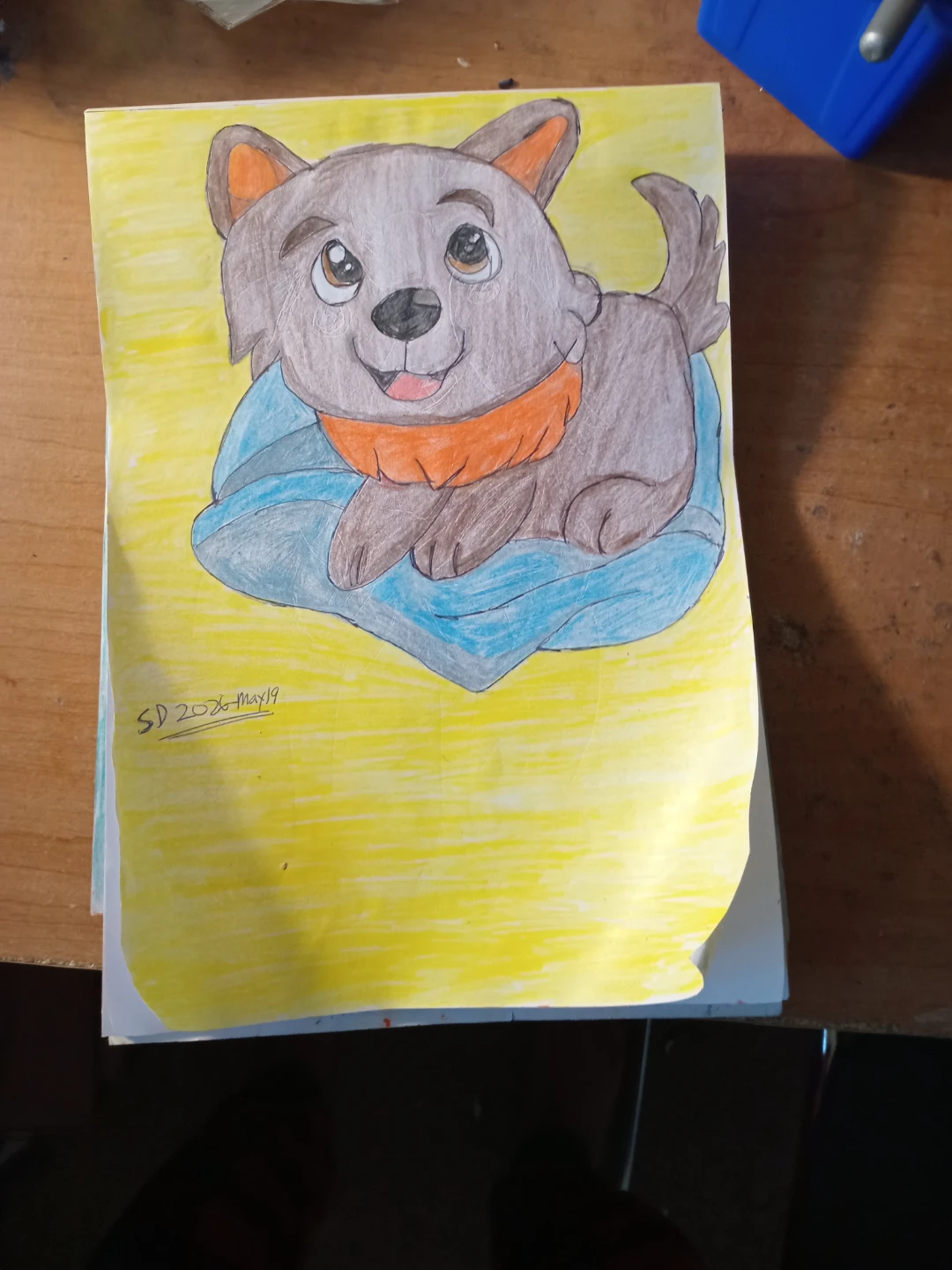 Yellow Background Puppy by Custom artist Sherwin - photo 5