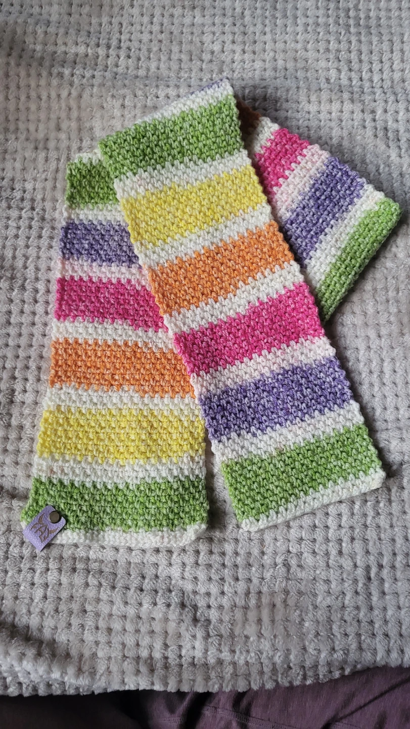 Handmade Crocheted Striped Scarf