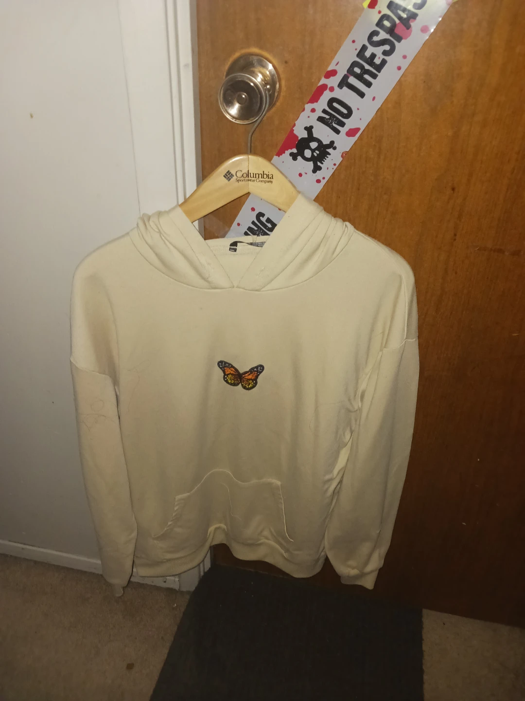 Cream Butterfly Hoodie