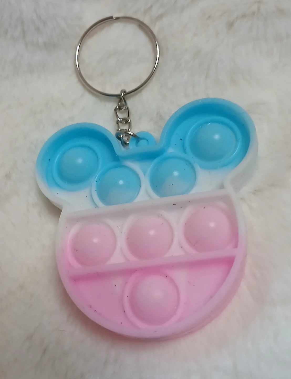 Mickey Mouse Pop It Keychain Blue and Pink