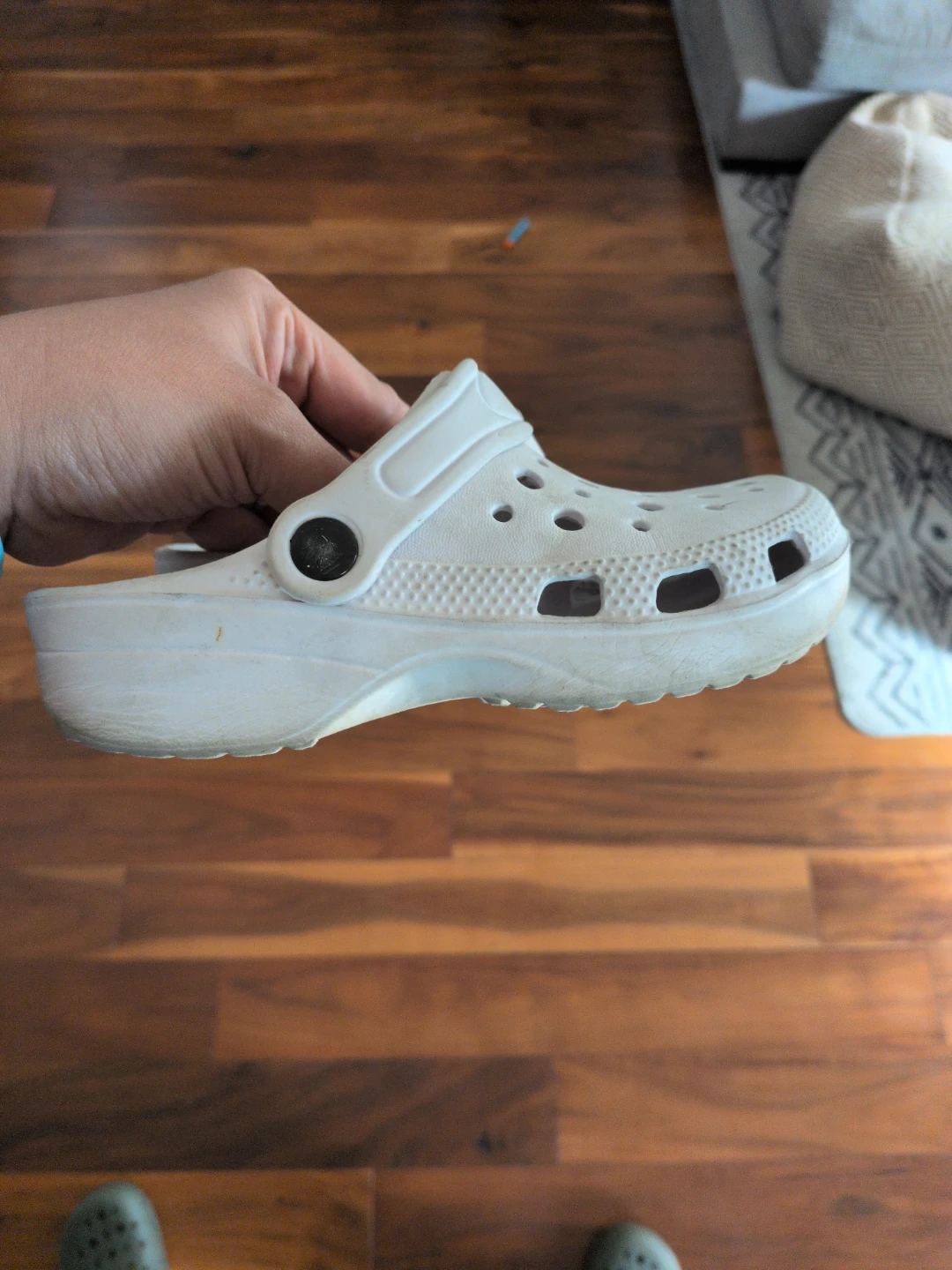 White faux Crocs Clogs Size 12 - photo 3