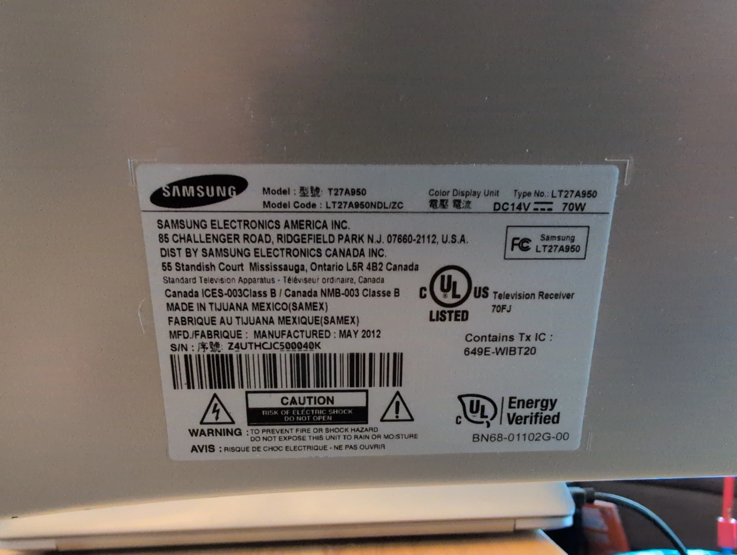 Samsung SyncMaster TA950 3D LED TV Monitor - photo 2
