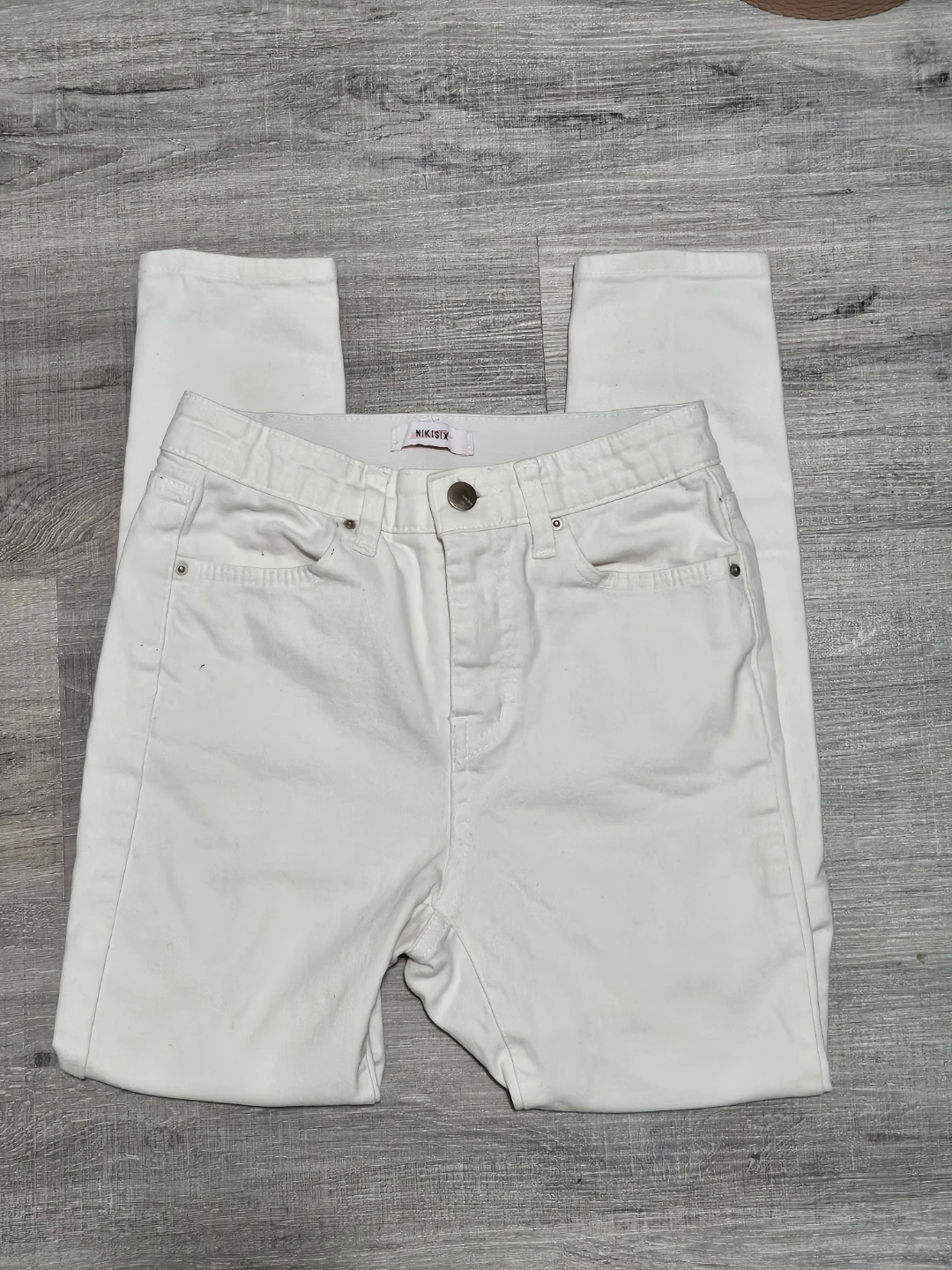 White High-Waisted Denim Korea Jeans